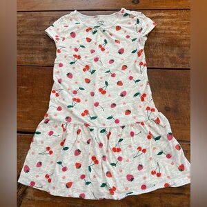 Carter's Cherry Print Dress - White and Red - Size 5/5A
